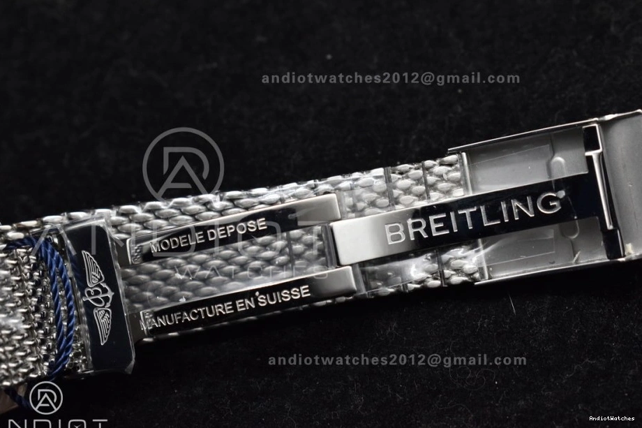 Dial 42mm SS Ceramic SS Blue Heritage Fashionable Bezel BLSF Mesh Bracelet 1169 Blue SuperOcean II on A 0402